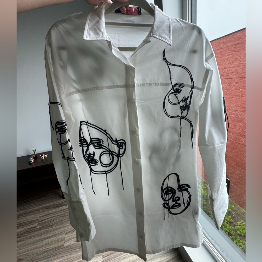 Manière de Voir White Oversized Blouse/Dress size 4